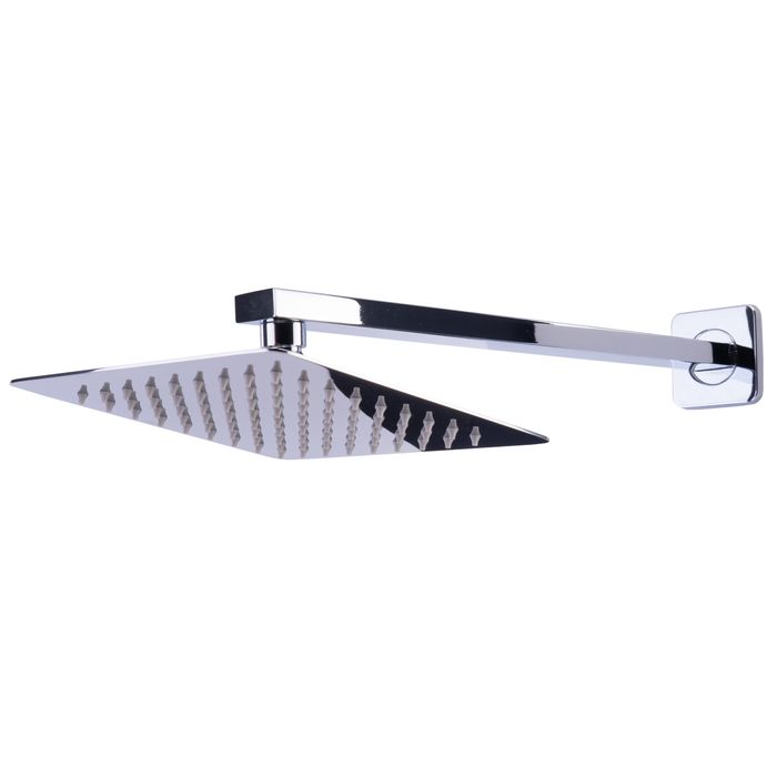 Regadera Kuadrata Cuadrada Plana Metálica Sin Brazo 20 Cm.