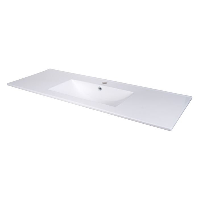 Lavamanos Firenze Poceta Centro De Sobreponer En Porcelana Blanco 121.5x47x19 Cm.