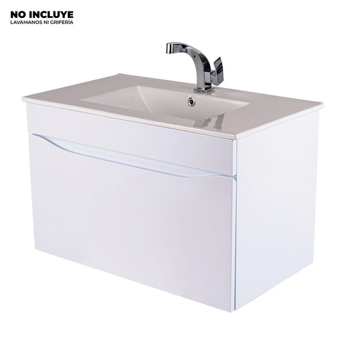 Mueble De Baño Ario Blanco Cajón Interno Poceta Centro 79.5x45.5 Cm.