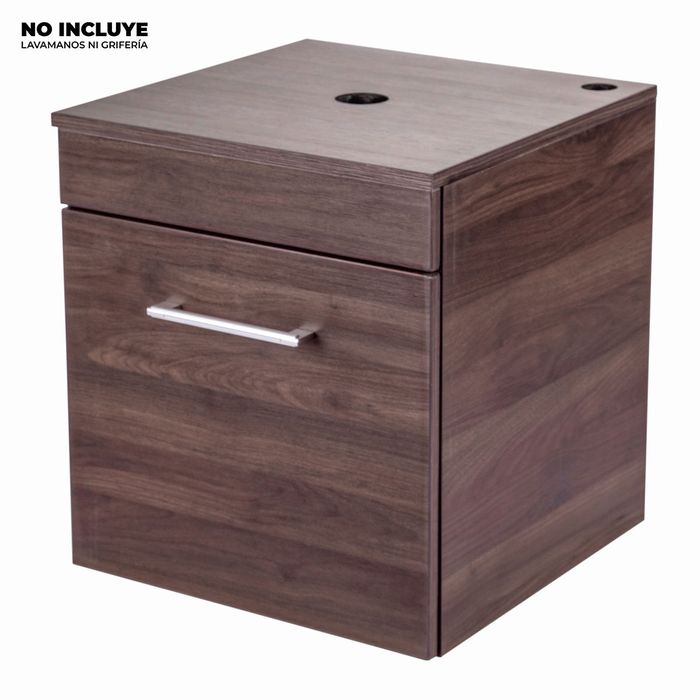 Mueble De Baño Bolonia Chocolate Con Tapa 45x45x49 Cm.
