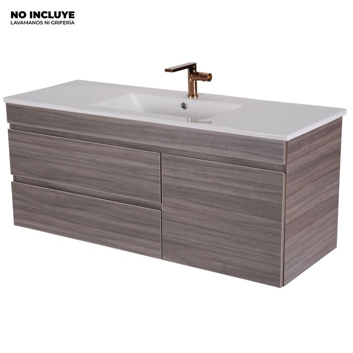 Mueble De Baño Maui Gris Poceta Centro 119.5x45.5 Cm.