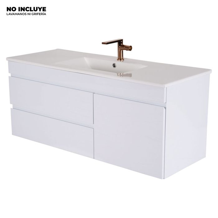 Mueble De Baño Maui Blanco Poceta Centro 119.5x45.5 Cm