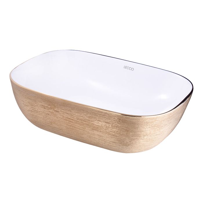 Lavamanos Ramses Gold Tipo Vessel En Porcelana 46x33x14 Cm.