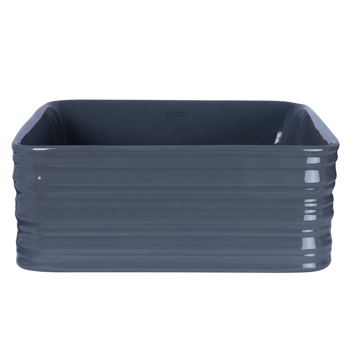 Lavamanos Amalfi Gris Tipo Vessel En Porcelana 39x39x15.5 Cm.