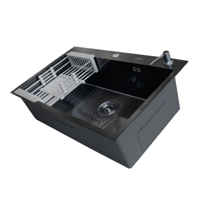 Lavaplatos De Sobreponer Redona Grafito 78x48x21,4 Cm