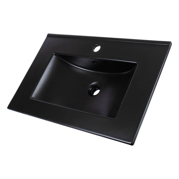 Lavamanos En Porcelana De Sobreponer Tivoli Black Mate 71x46.5x19 Cm
