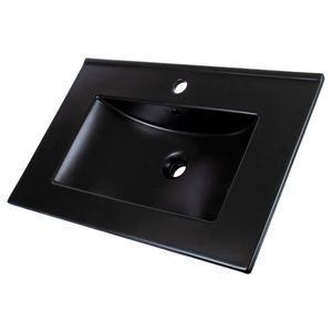 Lavamanos En Porcelana De Sobreponer Tivoli Black Mate 81x46.5x19 Cm