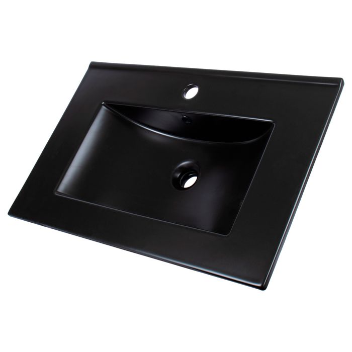 Lavamanos En Porcelana De Sobreponer Tivoli Black Mate 81x46.5x19 Cm
