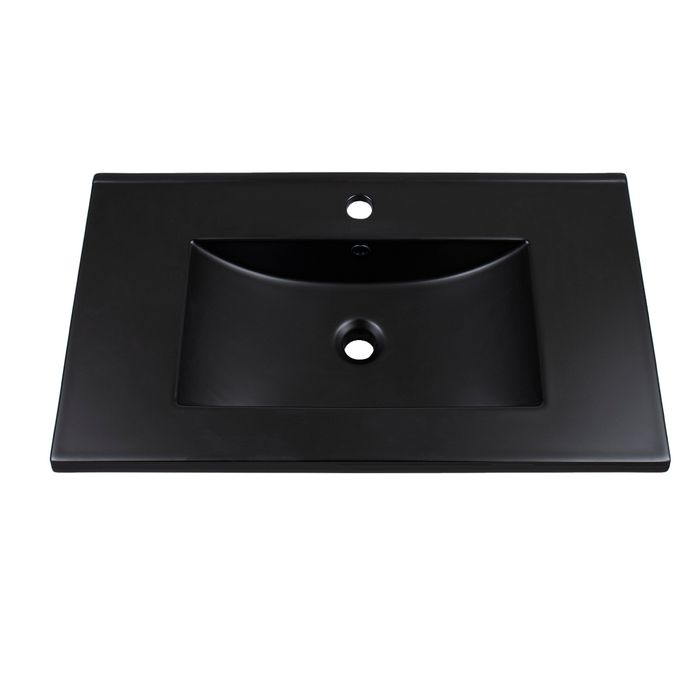 Lavamanos En Porcelana De Sobreponer Tivoli Black Mate 81x46.5x19 Cm