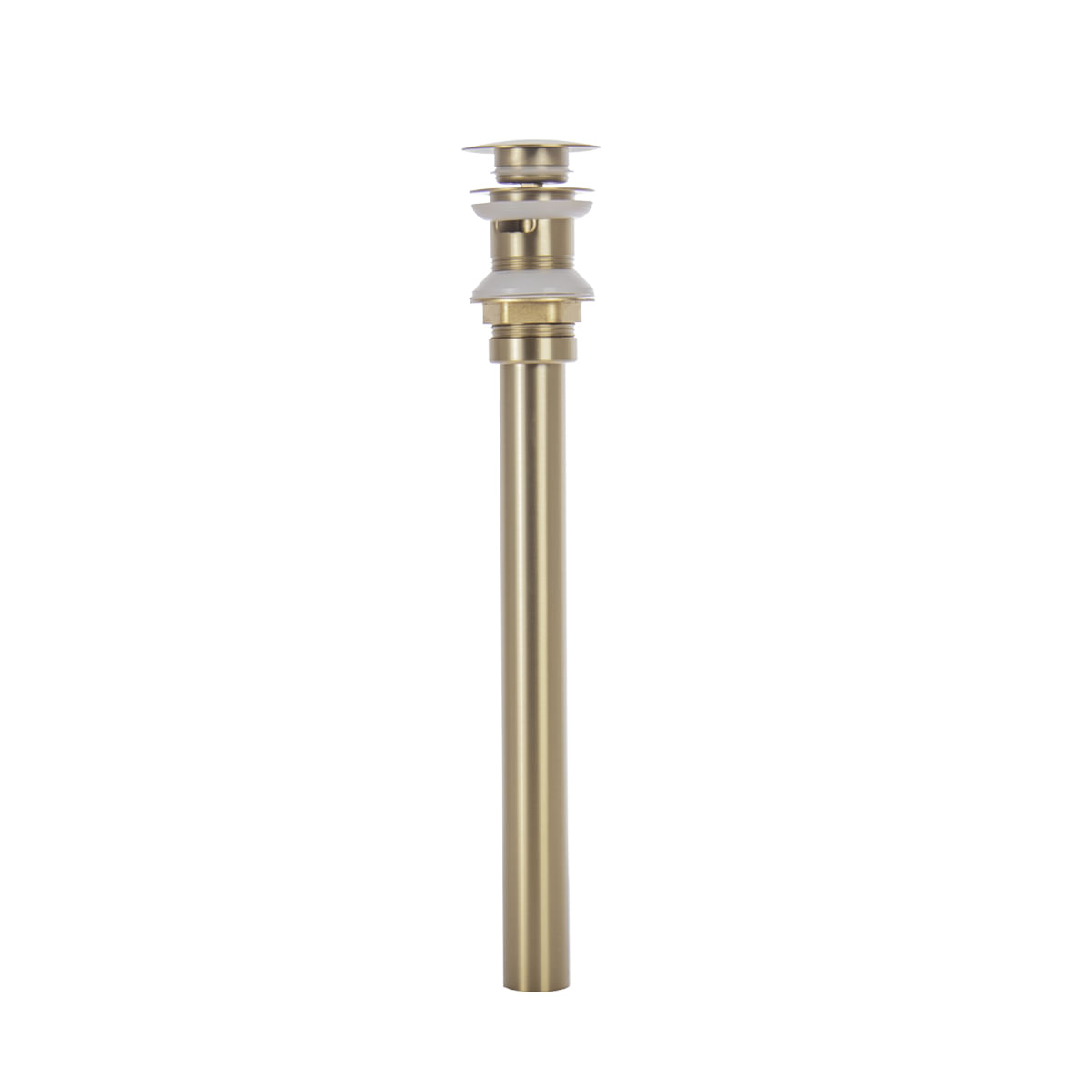 Desague De Push Metalico Con Rebose De 40cm Oro Mate