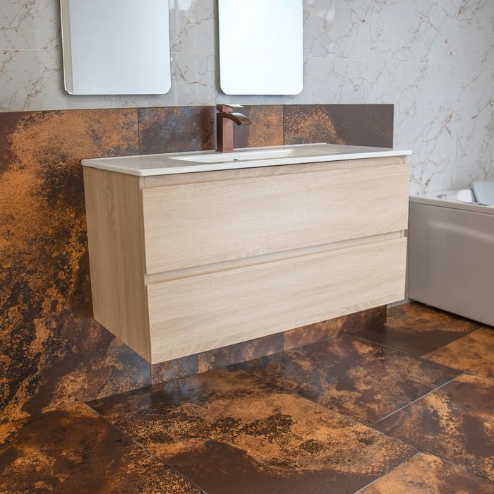 Mueble Treviso Madecor Oak - Placa Lavamanos 100x46x52
