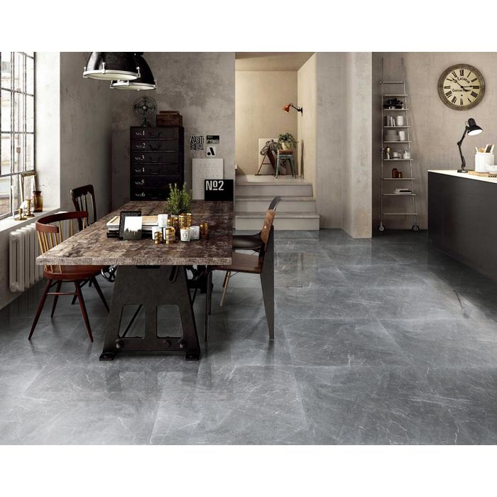 Porcelanato Ganges Grey Brillante 60x60 Cm. Cj 1.44m² V3