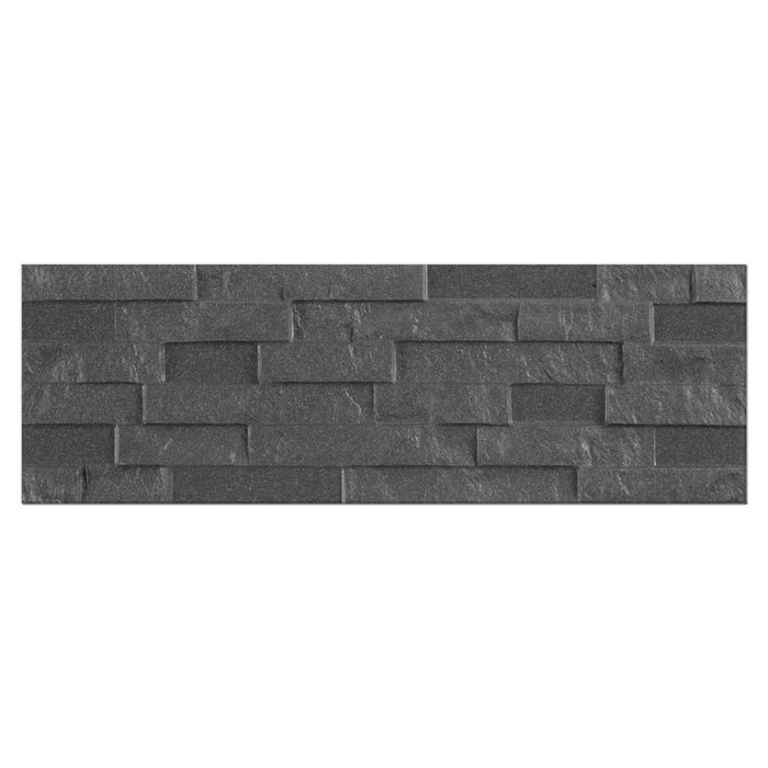 Pared Fachada Porcelanato Montblanc Antracita 20 x 60 cm. Cj x 0.84 m² V2