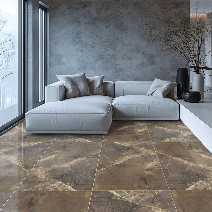 Porcelanatos Polaris Choco Brillante 60 x 120 T4 Cj 1.44m² V3