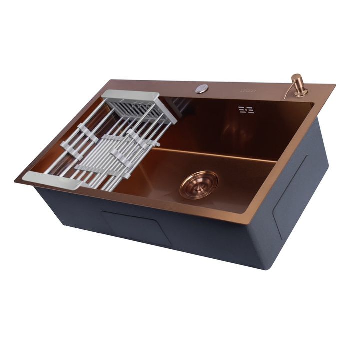 Lavaplatos De Sobreponer Redona Oro Rosa 78x48x21,4 Cm