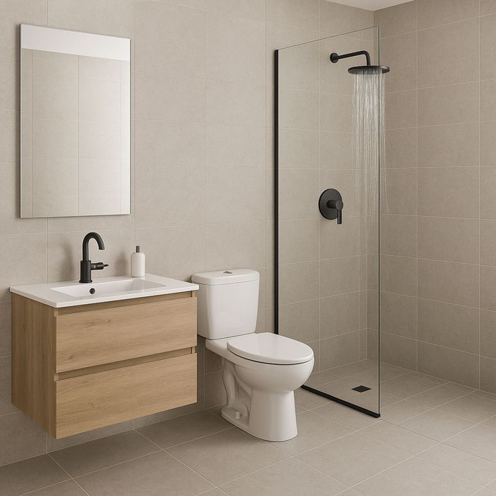 Grifería Para Ducha Giotto Negro Sin Salida a Bañera