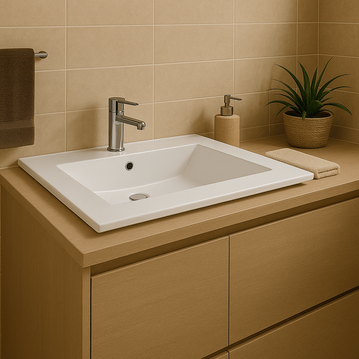Lavamanos Firenze De Sobreponer En Porcelana Blanco 61.5x47x17 Cm.