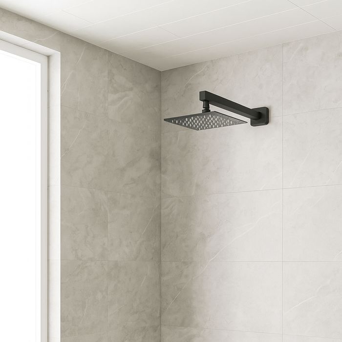 Kit Regadera X20cm + Brazo a Pared X40cm Grafito