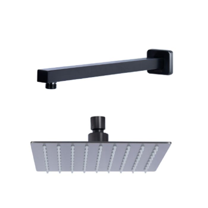 Kit Regadera X20cm + Brazo a Pared X40cm Grafito