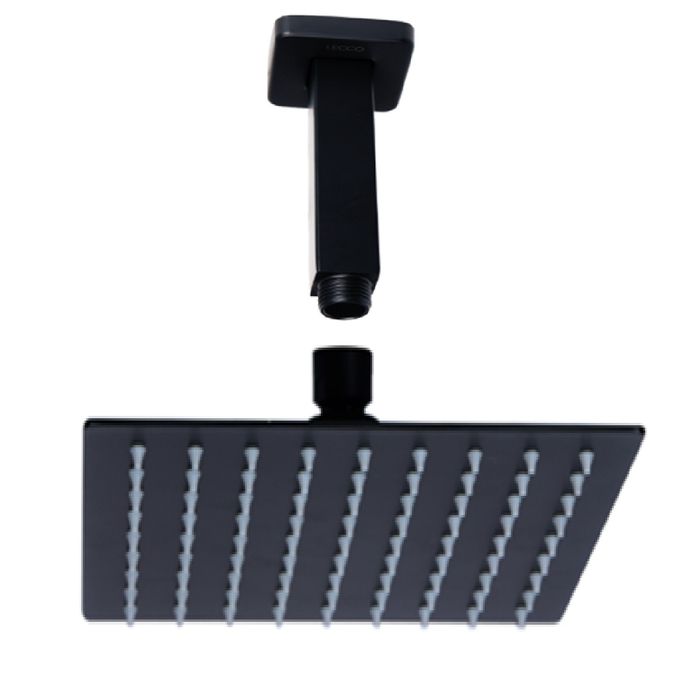 Kit Regadera X30cm + Brazo a Techo X12cm Negro