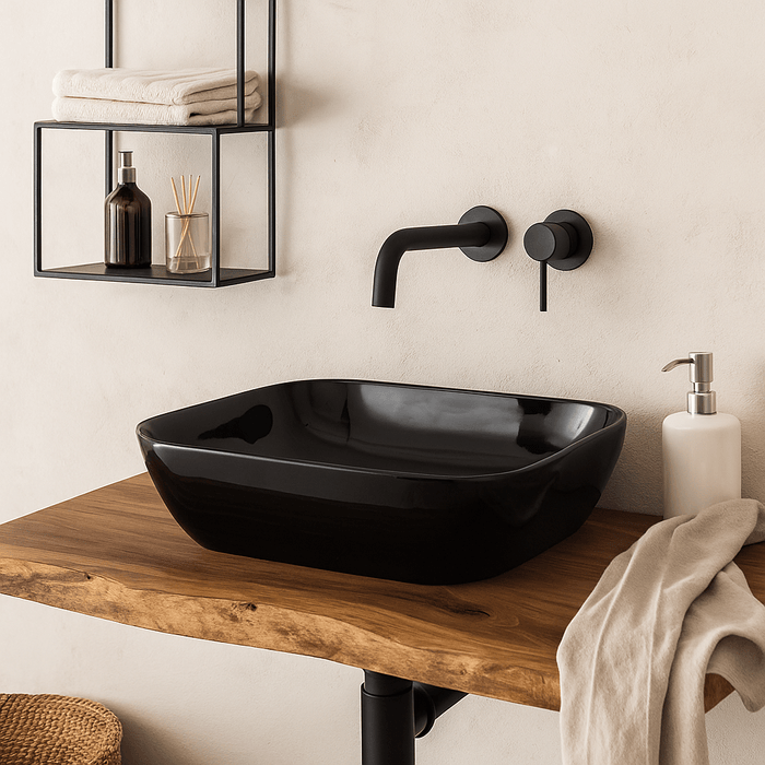 Lavamanos Vessel Bacino Negro Brillante 45.5x32.5x 13.5