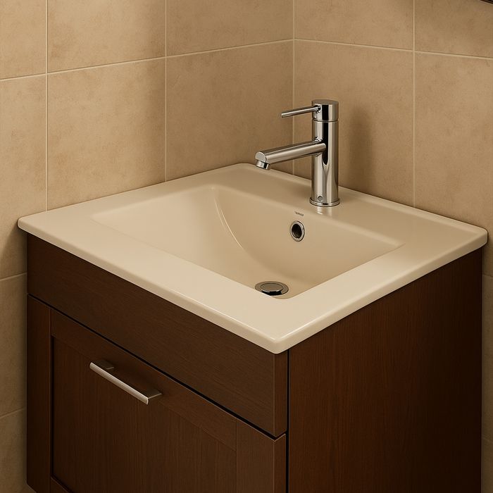 Lavamanos Firenze De Sobreponer En Porcelana Bone 61.5x47x17 Cm.