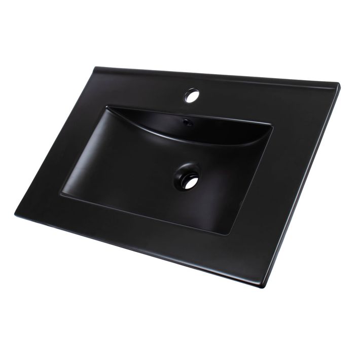 Lavamanos En Porcelana De Sobreponer Tivoli Black Mate 71x46.5x19 Cm