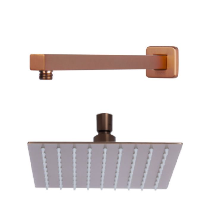 Kit Regadera 30cm+brazo a Pared 40cm Rosa Mate