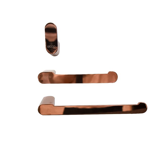 Kit Accesorios Toallero Corto+porta Rollo y Percha Cefalu Rosa Brillante
