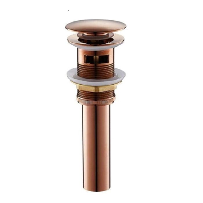 Desagüe De Push Metálico Con Rebose Rosa Brillante
