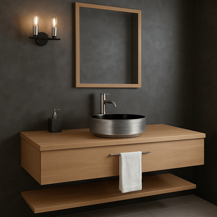 Lavamanos Vessel Argento Gris Mate 36x36x12