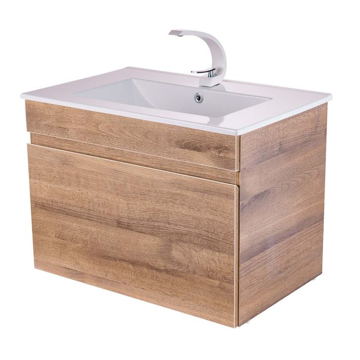 Mueble Madecor Everest Roble Claro Con Placa Lavamanos 70 x 46 Cm