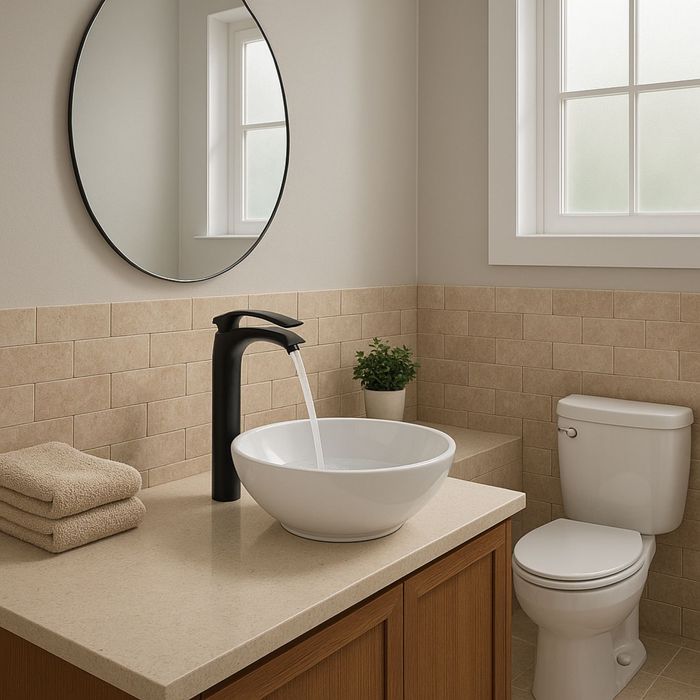 Griferia Lavamanos Alta Mezza Luna Negra