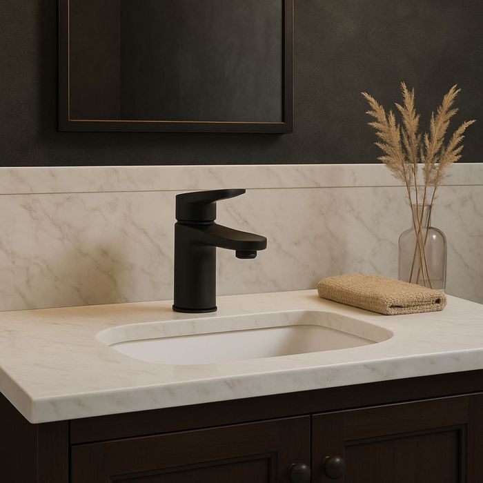 Grifería Para Lavamanos Giotto Baja Negro