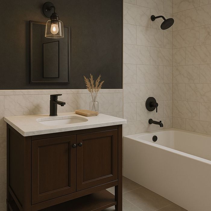 Grifería Para Lavamanos Giotto Baja Negro