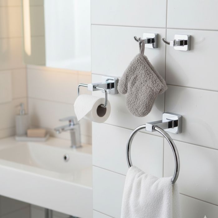 Kit De Accesorios Para Baño Murano 3 Piezas Cromo