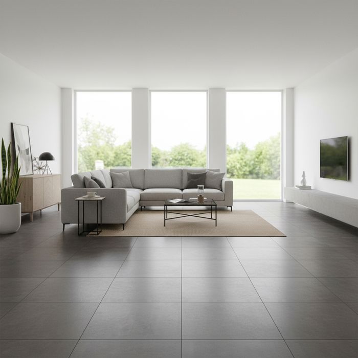 Porcelanato Cemento Gris Oscuro Mate 60x60 Cm. Cj 1.44m² V3