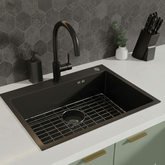 Lavaplatos De Sobreponer Scale Grafito En Acero 304(62x47x22.5cm)