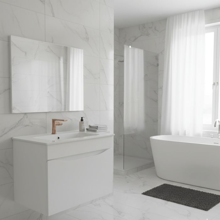 Mueble Poliuretano Ario Blanco Con Placa Lavamanos 60 x 45cm