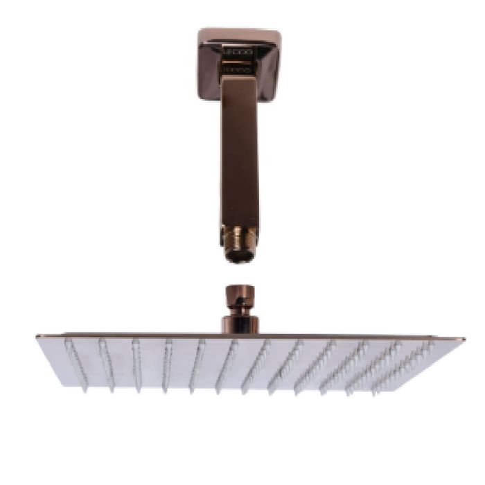 Kit De Regadera Cuadrada 30cm+brazo a Techo 12cm Rosa Brillante