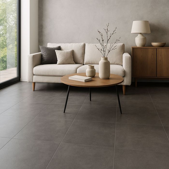 Porcelanato Cemento Gris Oscuro Mate 60x60 Cm. Cj 1.44m² V3