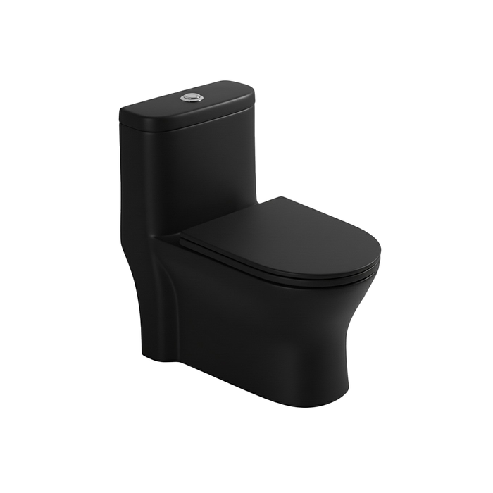 Sanitario One-piece Bellagio Negro Mate Descarga 1000 Gramos Con Anillo De Cera Conex 1/2