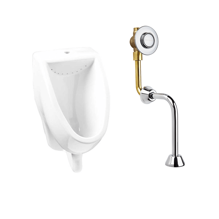 Kit Orinal Arrecife Blanco Con Valvula Empotrar Muro De Push